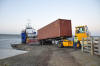 Loading a 40 foot trailer at Bleaker Island